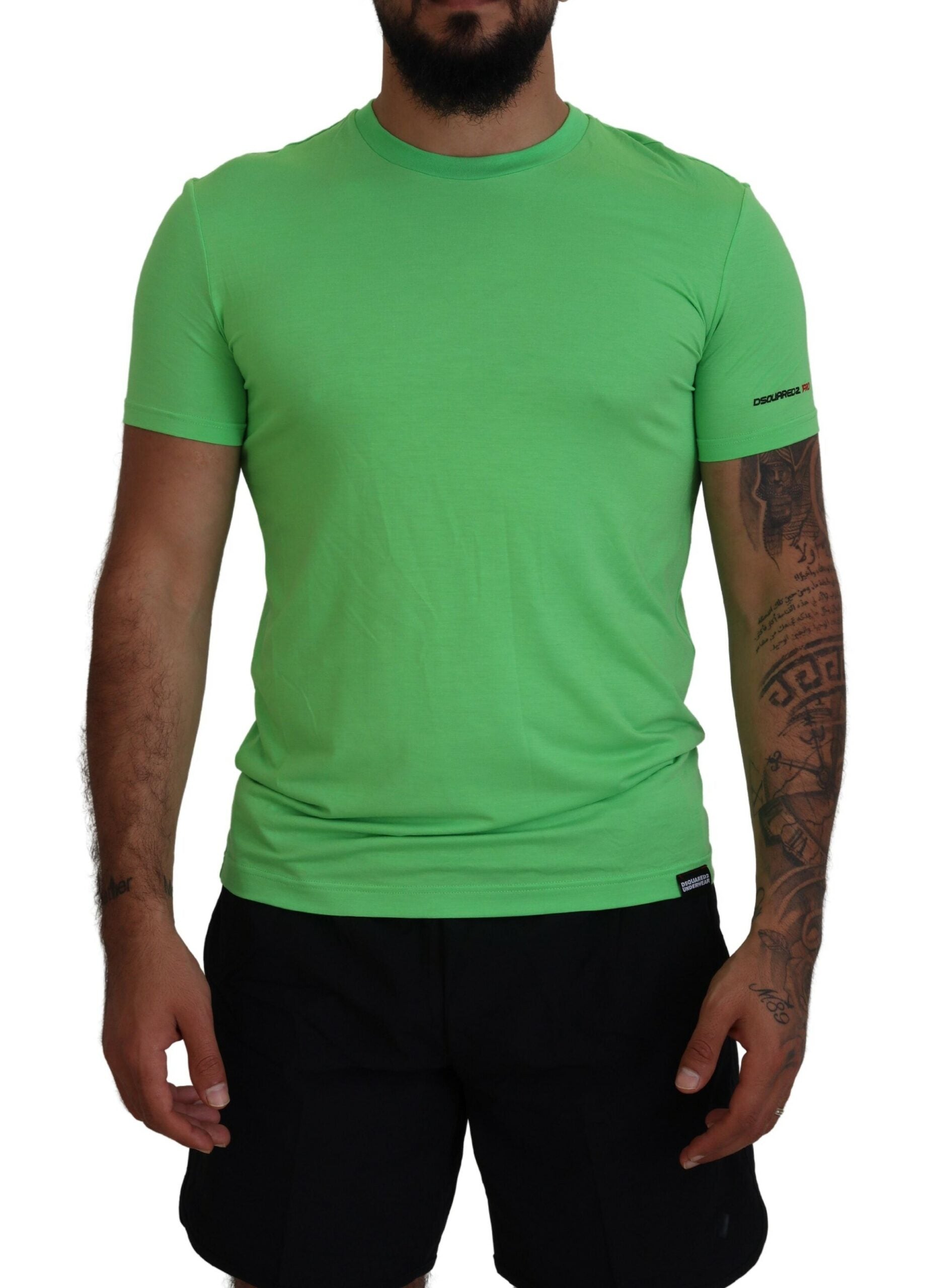 Dsquared² Green Modal Short Sleeves Crewneck T-shirt $279.00 Dsquared² Luzworld