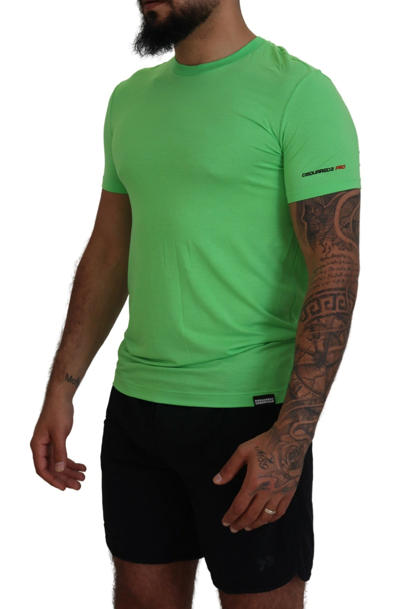 Dsquared² Green Modal Short Sleeves Crewneck T-shirt $279.00 Dsquared² Luzworld