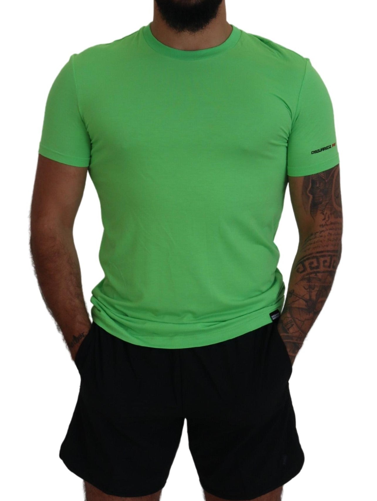 Dsquared² Green Modal Short Sleeves Crewneck T-shirt $279.00 Dsquared² Luzworld