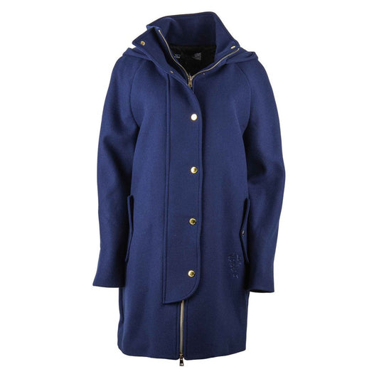 Love Moschino Blue Wool Women Coat $1135.00 Love Moschino Luzworld