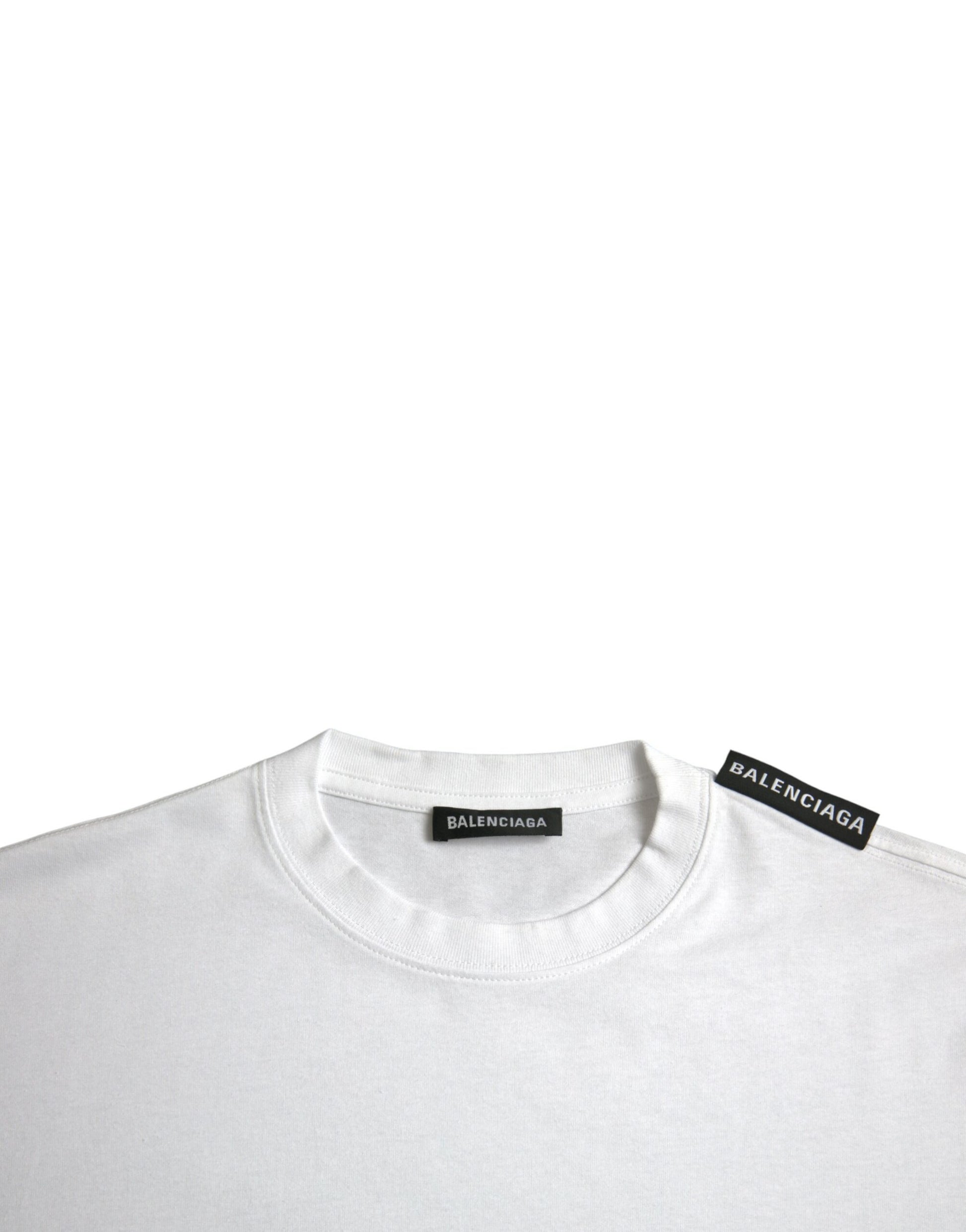 Balenciaga Off White Cotton Jersey Round Neck T-shirt $863.00 Balenciaga Luzworld