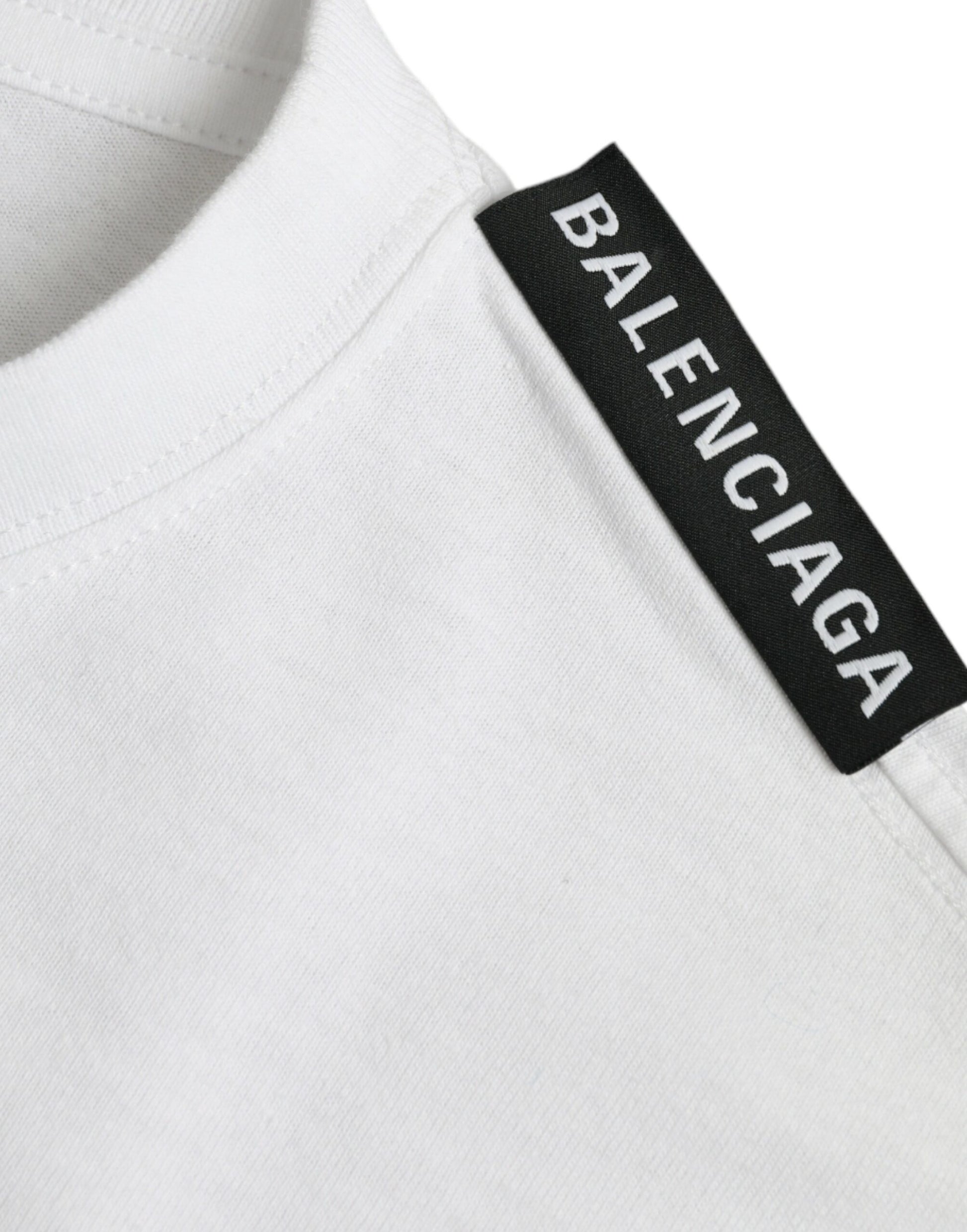 Balenciaga Off White Cotton Jersey Round Neck T-shirt $863.00 Balenciaga Luzworld