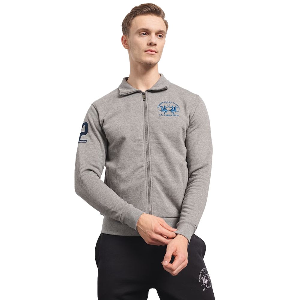 La Martina Gray Cotton Men's Sweater $273.00 La Martina Luzworld
