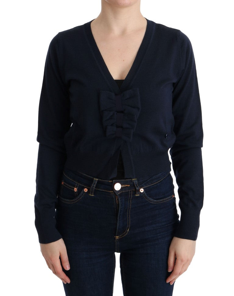 MARGHI LO' Blue Wool Blouse Sweater $514.00 MARGHI LO' Luzworld