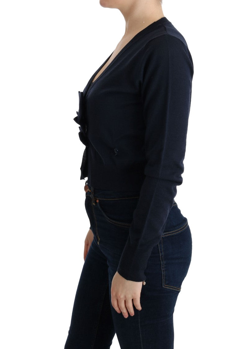 MARGHI LO' Blue Wool Blouse Sweater $514.00 MARGHI LO' Luzworld