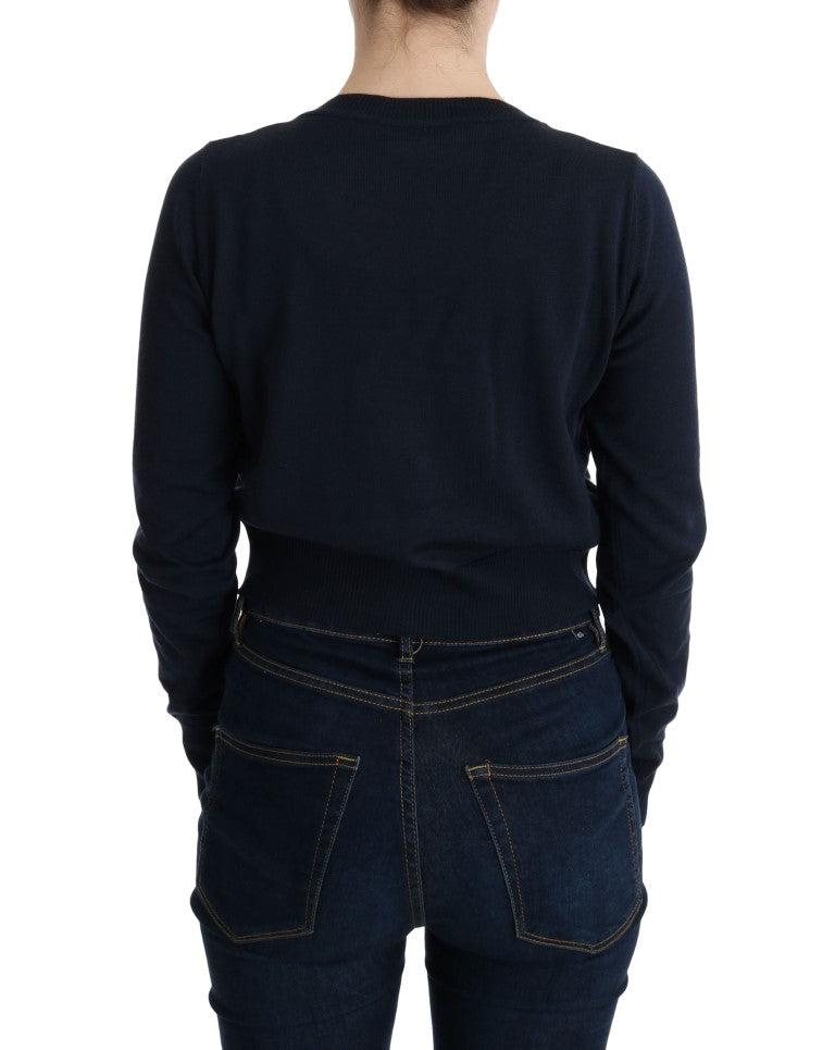 MARGHI LO' Blue Wool Blouse Sweater $514.00 MARGHI LO' Luzworld
