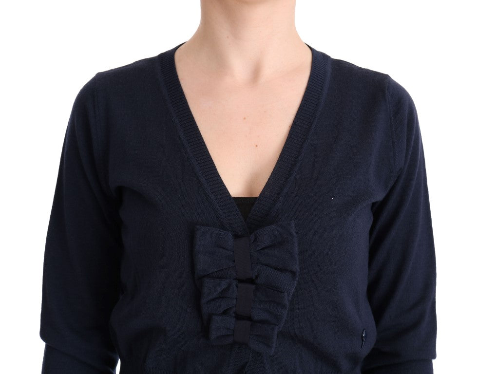 MARGHI LO' Blue Wool Blouse Sweater $514.00 MARGHI LO' Luzworld