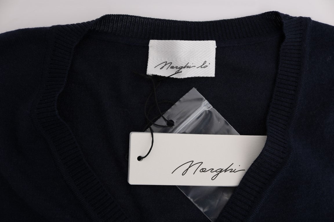 MARGHI LO' Blue Wool Blouse Sweater $514.00 MARGHI LO' Luzworld