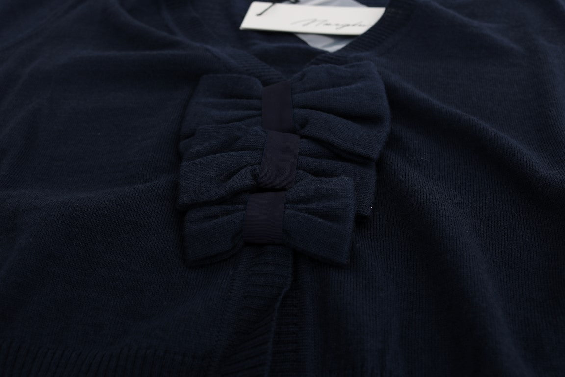 MARGHI LO' Blue Wool Blouse Sweater $514.00 MARGHI LO' Luzworld