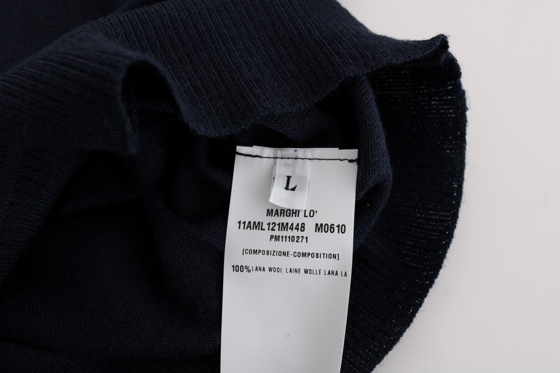 MARGHI LO' Blue Wool Blouse Sweater $514.00 MARGHI LO' Luzworld