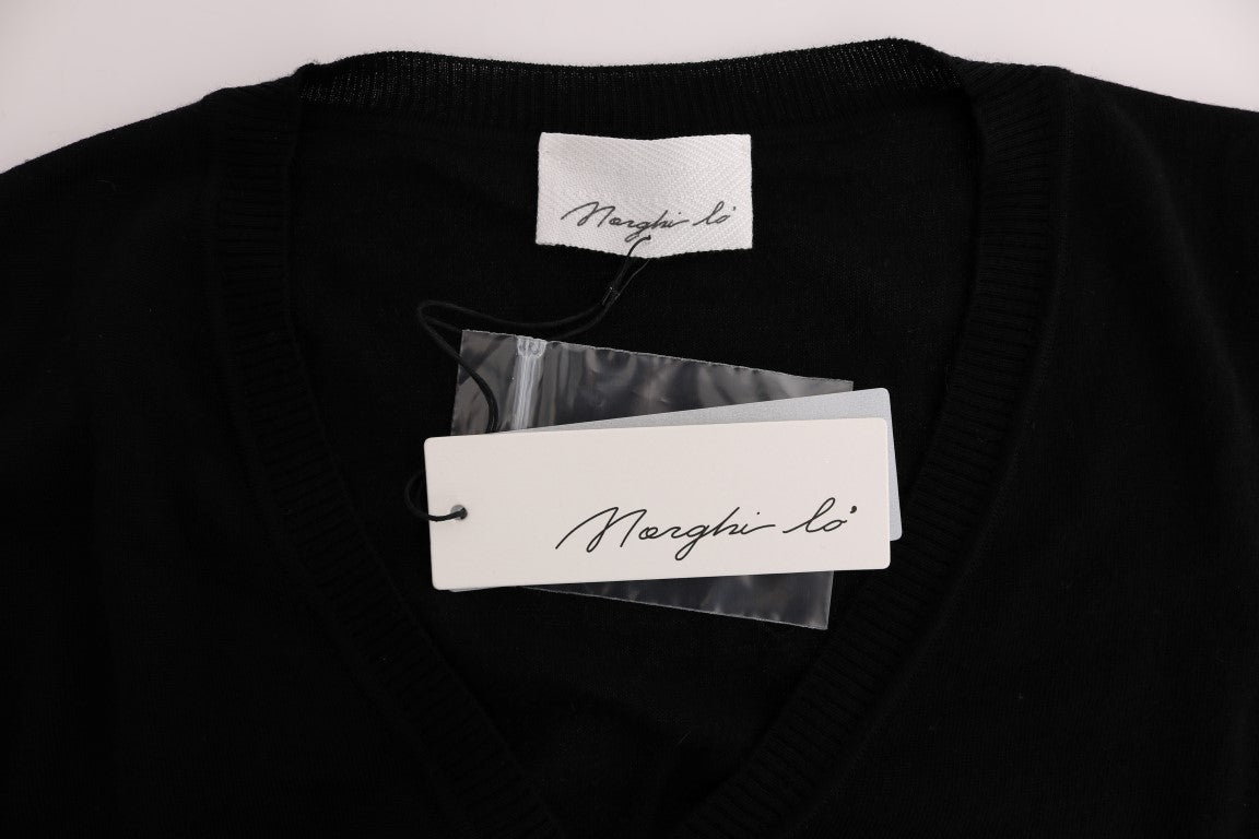 MARGHI LO' Black Wool Blouse Sweater $514.00 MARGHI LO' Luzworld