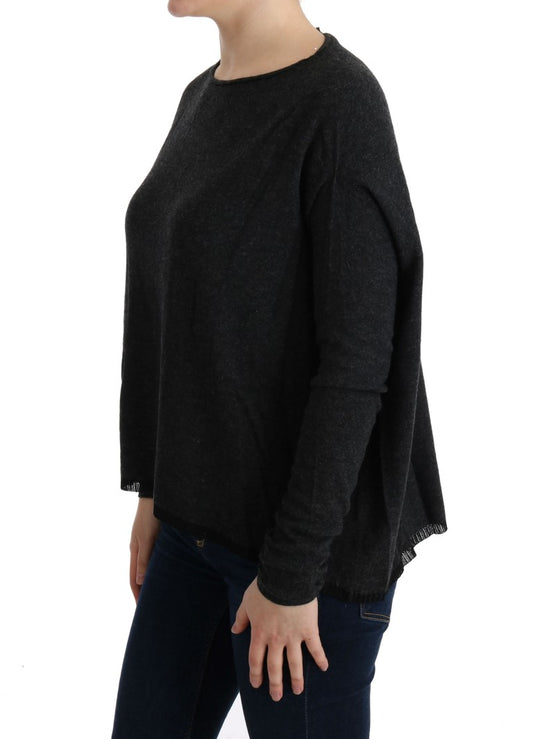 Costume National Gray Viscose Knitted Sweater $537.00 Costume National Luzworld