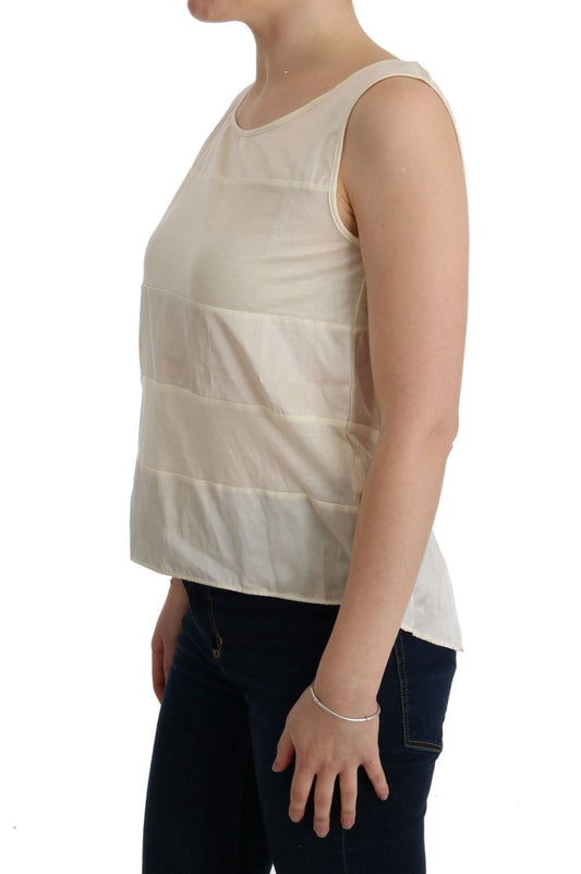Costume National Beige Asymmetric Top Blouse $473.00 Costume National Luzworld