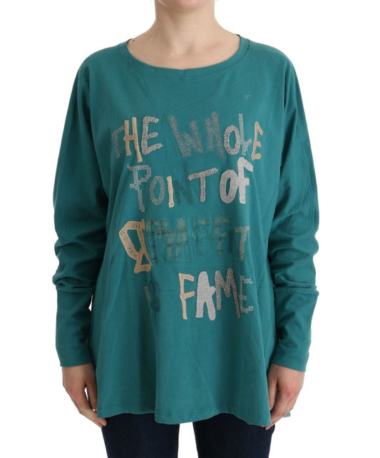 John Galliano Green Cotton Oversized Sweater $262.00 John Galliano Luzworld