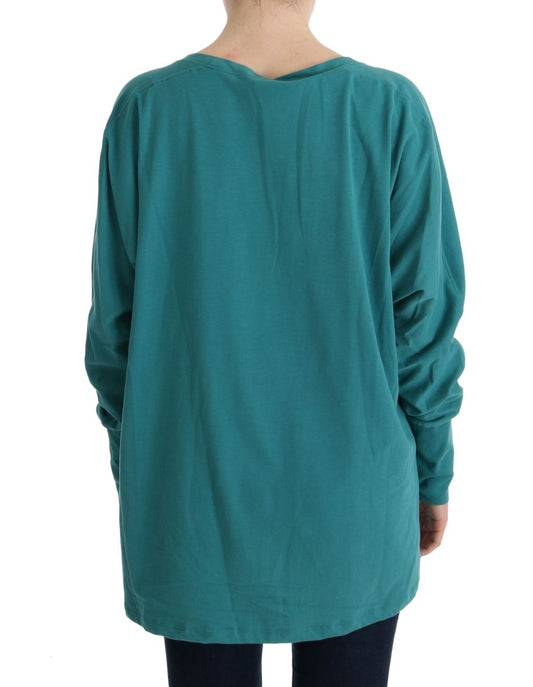John Galliano Green Cotton Oversized Sweater $262.00 John Galliano Luzworld