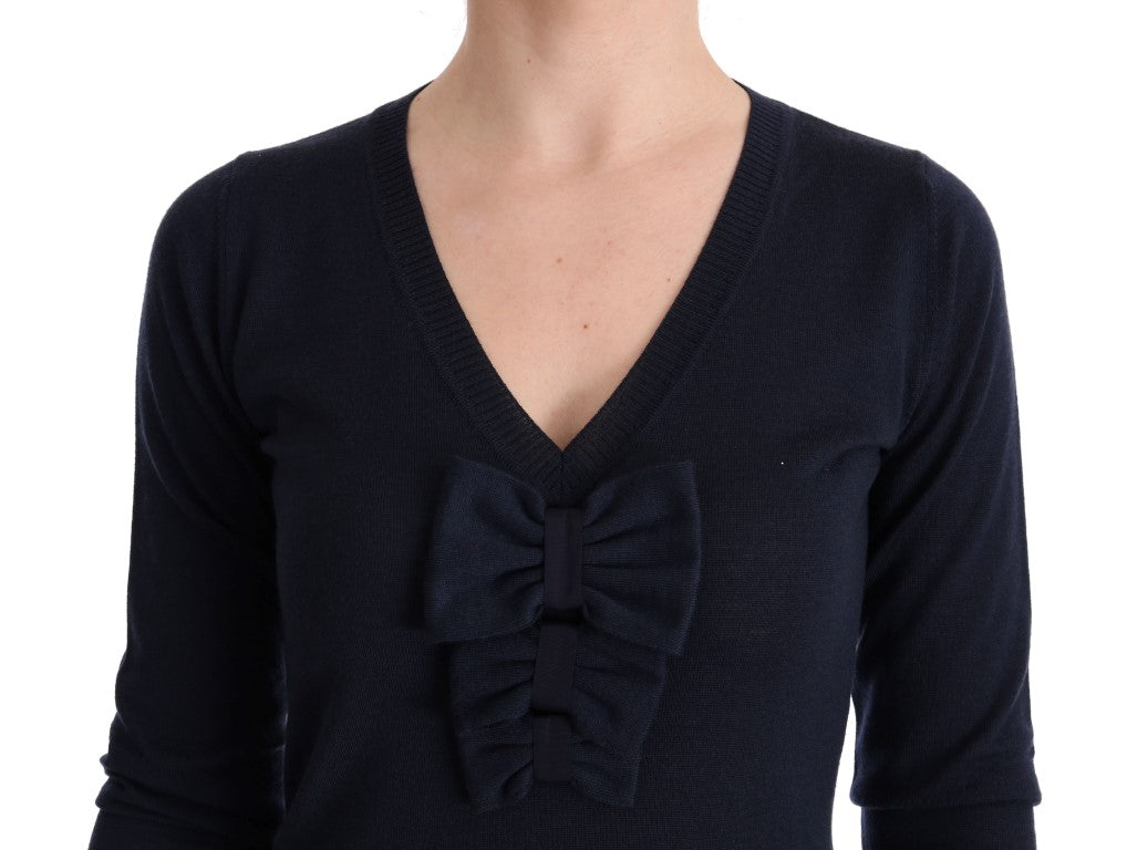 MARGHI LO' Blue Wool Long Sleeve Shift Dress $552.00 MARGHI LO' Luzworld