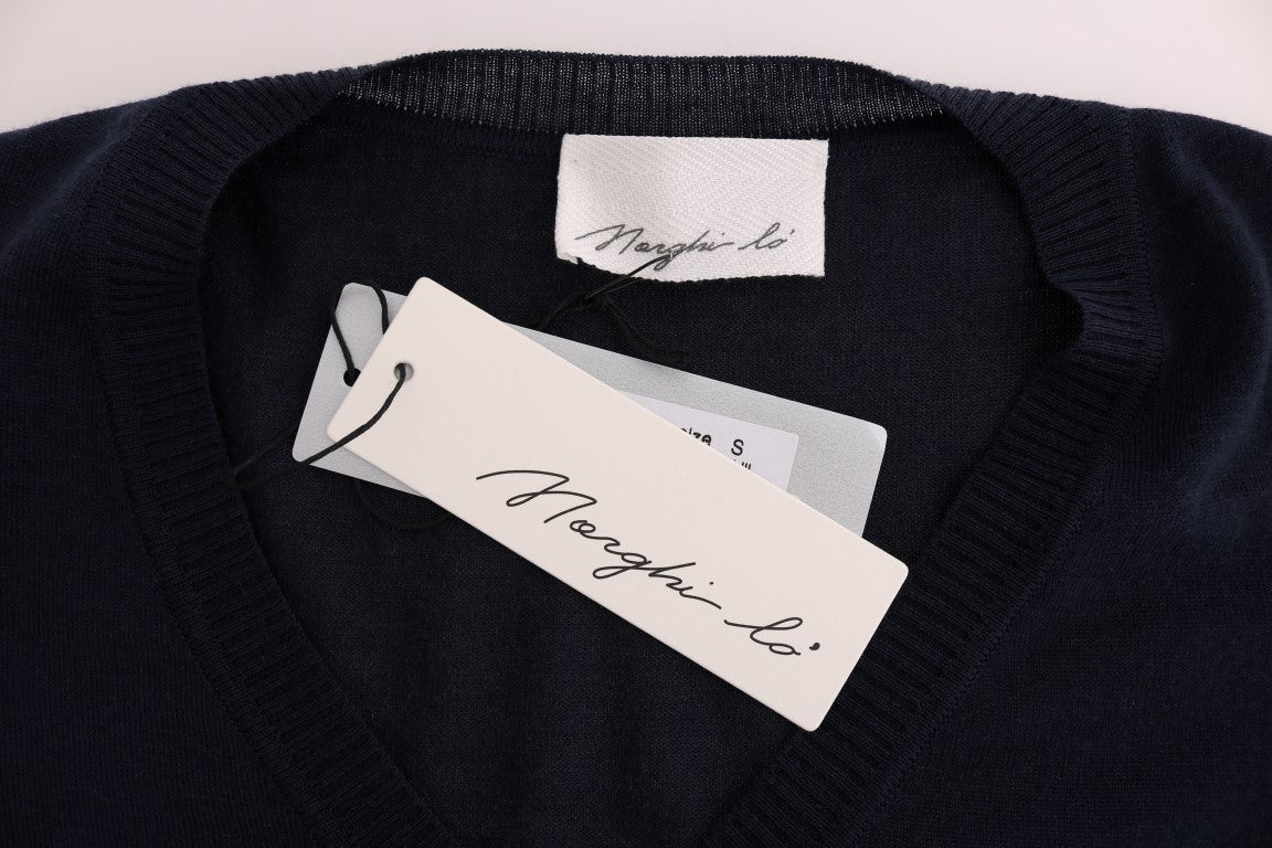 MARGHI LO' Blue Wool Long Sleeve Shift Dress $552.00 MARGHI LO' Luzworld