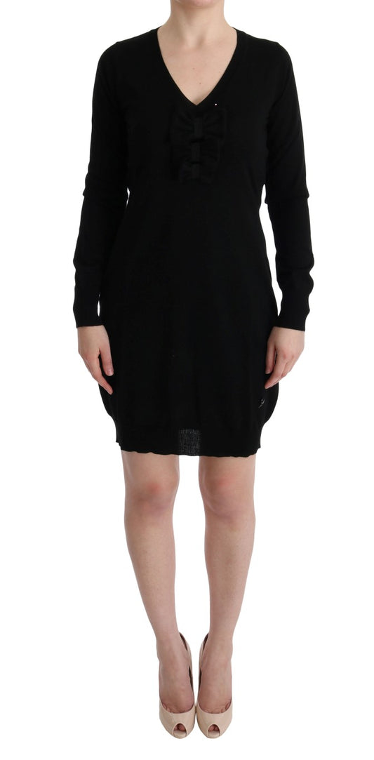 MARGHI LO' Black Wool Long Sleeve Shift Dress $552.00 MARGHI LO' Luzworld