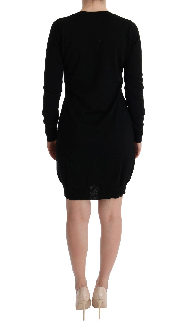 MARGHI LO' Black Wool Long Sleeve Shift Dress $552.00 MARGHI LO' Luzworld