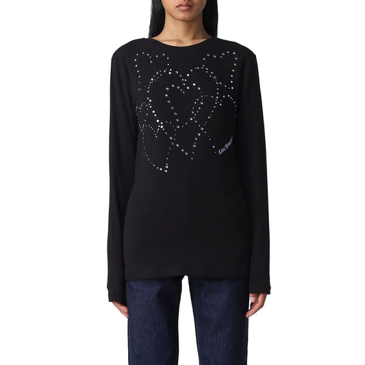 Love Moschino Rhinestone Heart Embellished Cotton Tee $229.00 Love Moschino Luzworld