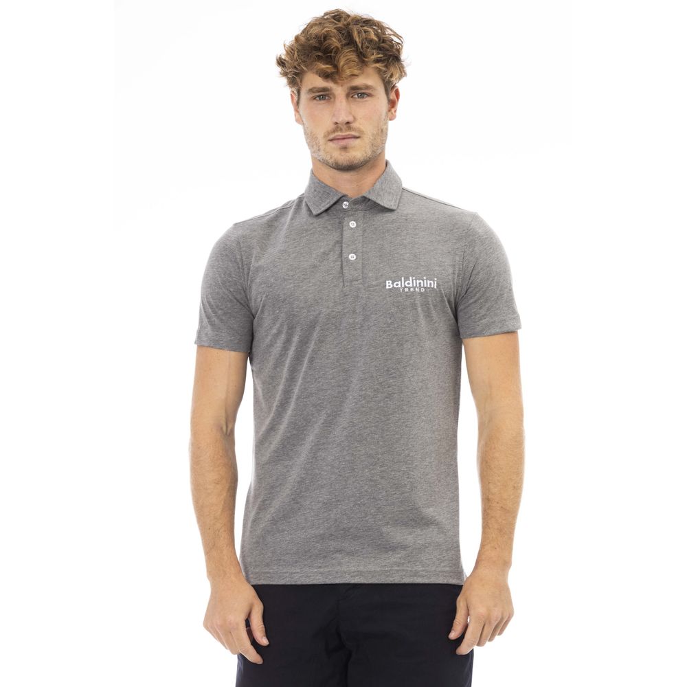 Baldinini Trend Gray Cotton Men Polo $177.00 Baldinini Trend Luzworld