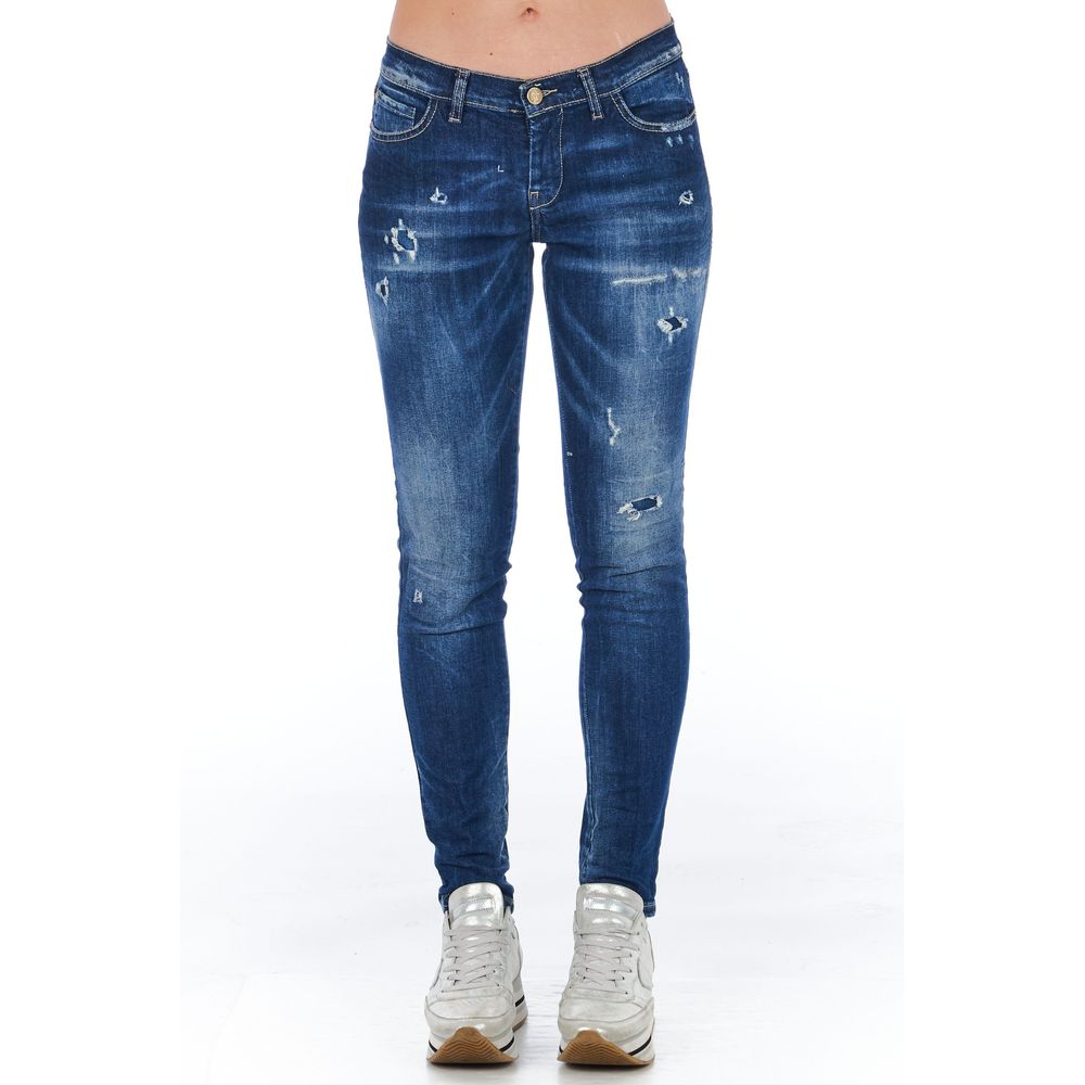 Frankie Morello Blue Cotton Women Jeans $554.00 Frankie Morello Luzworld