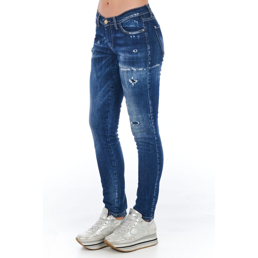 Frankie Morello Blue Cotton Women Jeans $554.00 Frankie Morello Luzworld