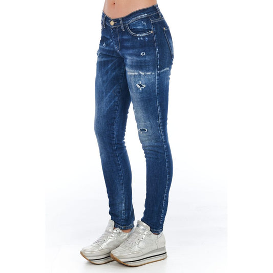 Frankie Morello Blue Cotton Women Jeans $554.00 Frankie Morello Luzworld