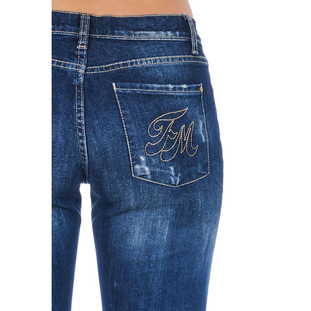 Frankie Morello Blue Cotton Women Jeans $554.00 Frankie Morello Luzworld