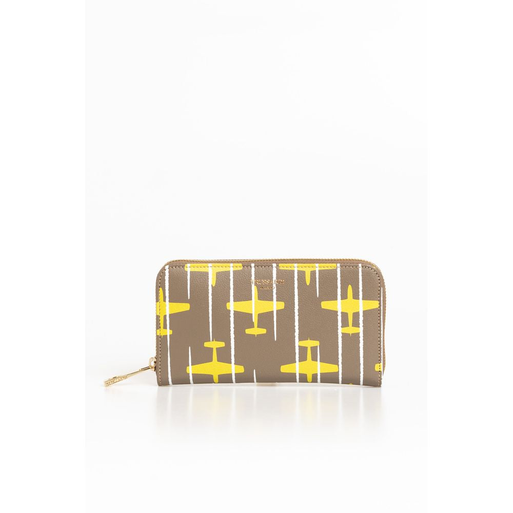 Trussardi Beige Leather Women Wallet $522.00 Trussardi Luzworld