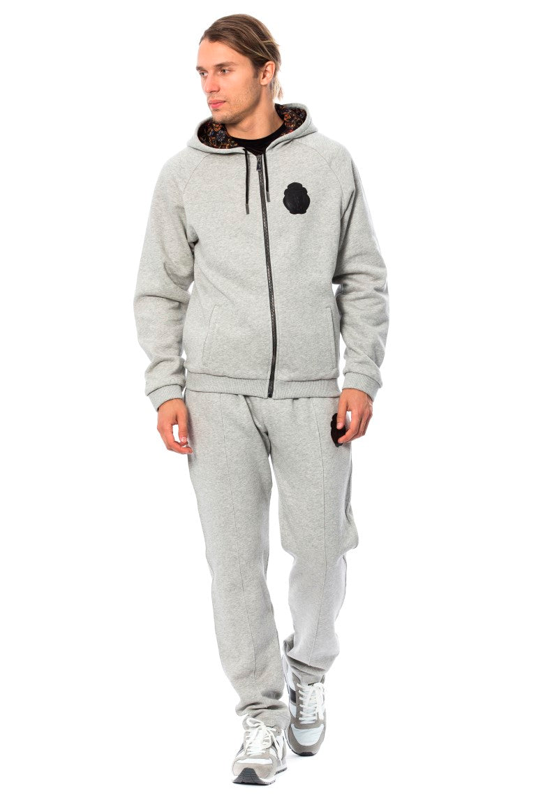 Billionaire Italian Couture Gray Cotton Hooded Sweatsuit $2027.00 Billionaire Italian Couture Luzworld