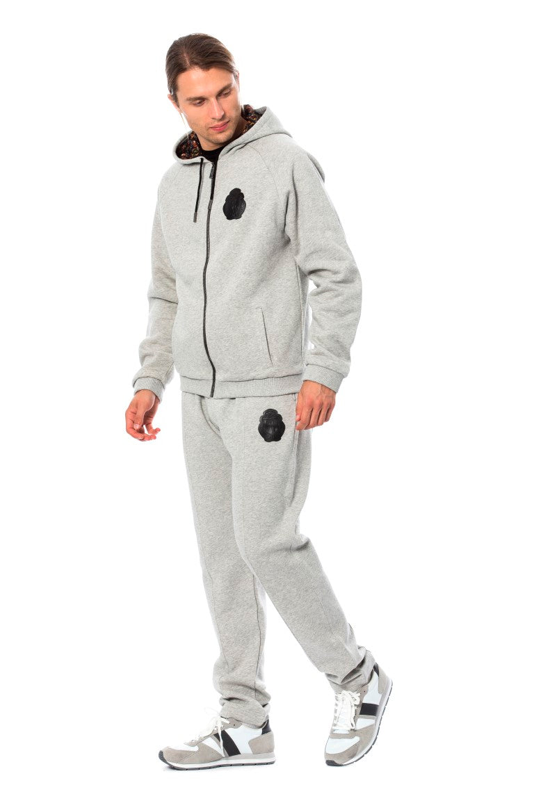 Billionaire Italian Couture Gray Cotton Hooded Sweatsuit $2027.00 Billionaire Italian Couture Luzworld