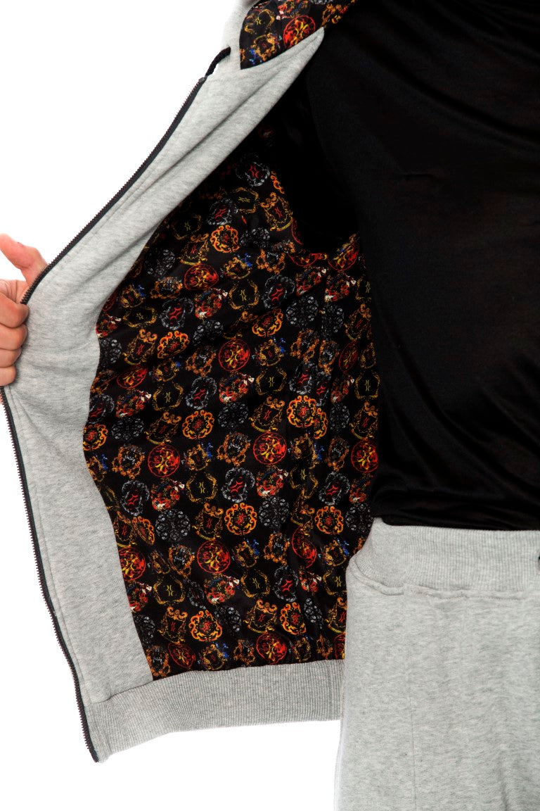 Billionaire Italian Couture Gray Cotton Hooded Sweatsuit $2027.00 Billionaire Italian Couture Luzworld