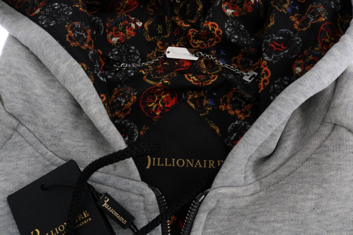 Billionaire Italian Couture Gray Cotton Hooded Sweatsuit $2027.00 Billionaire Italian Couture Luzworld