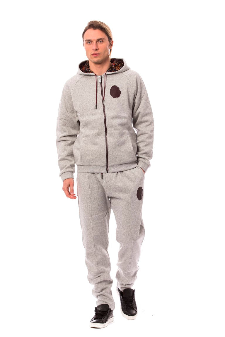 Billionaire Italian Couture Gray Cotton Hooded Sweatsuit $2027.00 Billionaire Italian Couture Luzworld