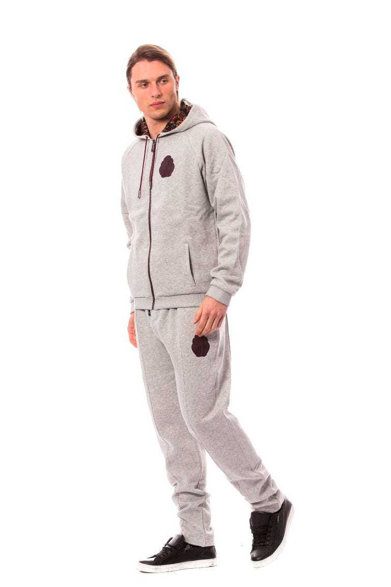 Billionaire Italian Couture Gray Cotton Hooded Sweatsuit $2027.00 Billionaire Italian Couture Luzworld