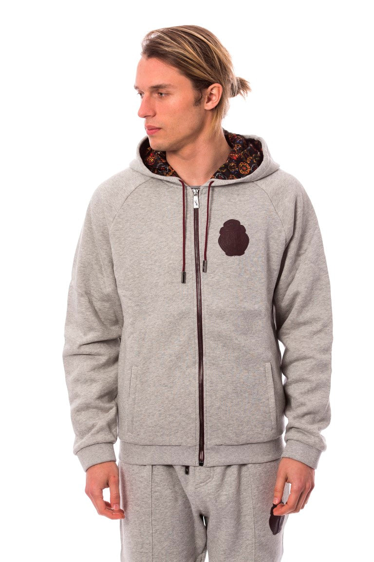 Billionaire Italian Couture Gray Cotton Hooded Sweatsuit $2027.00 Billionaire Italian Couture Luzworld