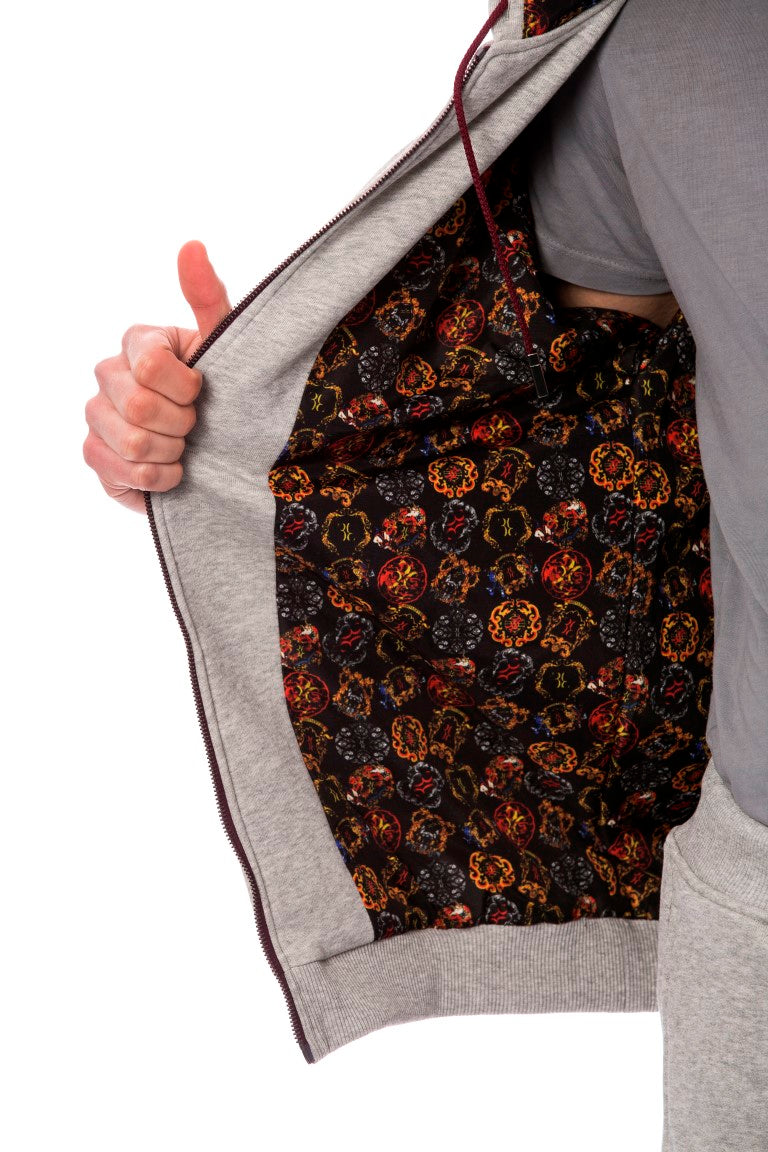 Billionaire Italian Couture Gray Cotton Hooded Sweatsuit $2027.00 Billionaire Italian Couture Luzworld