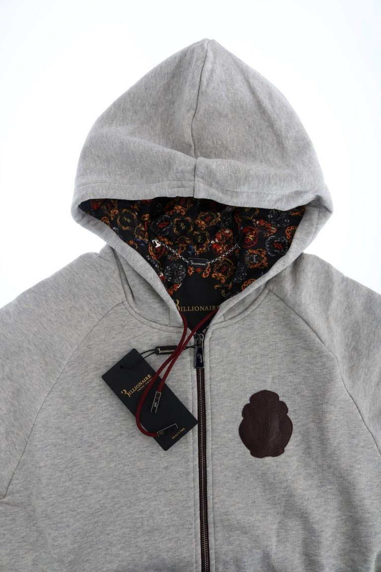 Billionaire Italian Couture Gray Cotton Hooded Sweatsuit $2027.00 Billionaire Italian Couture Luzworld