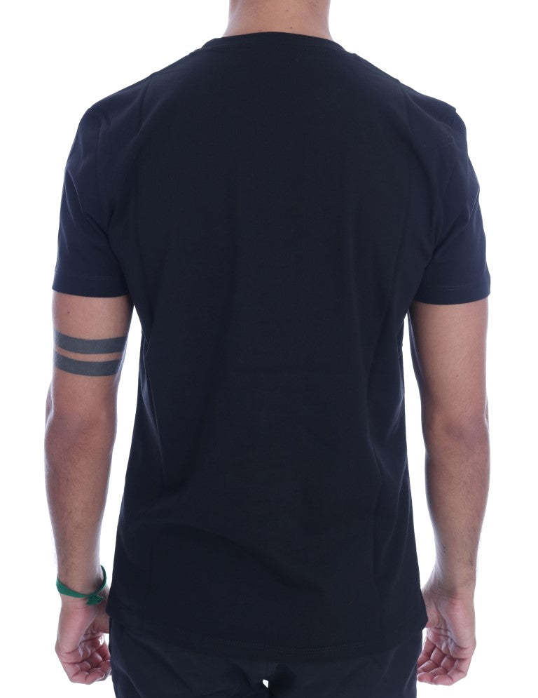 Frankie Morello Black Cotton RIDERS Crewneck T-Shirt $182.00 Frankie Morello Luzworld