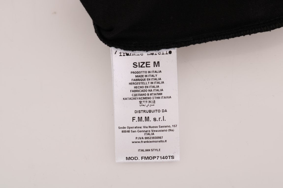 Frankie Morello Black Cotton RIDERS Crewneck T-Shirt $182.00 Frankie Morello Luzworld