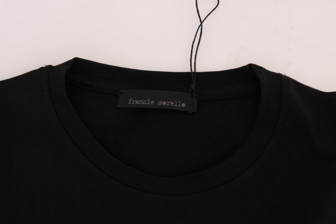 Frankie Morello Black Cotton RIDERS Crewneck T-Shirt $182.00 Frankie Morello Luzworld