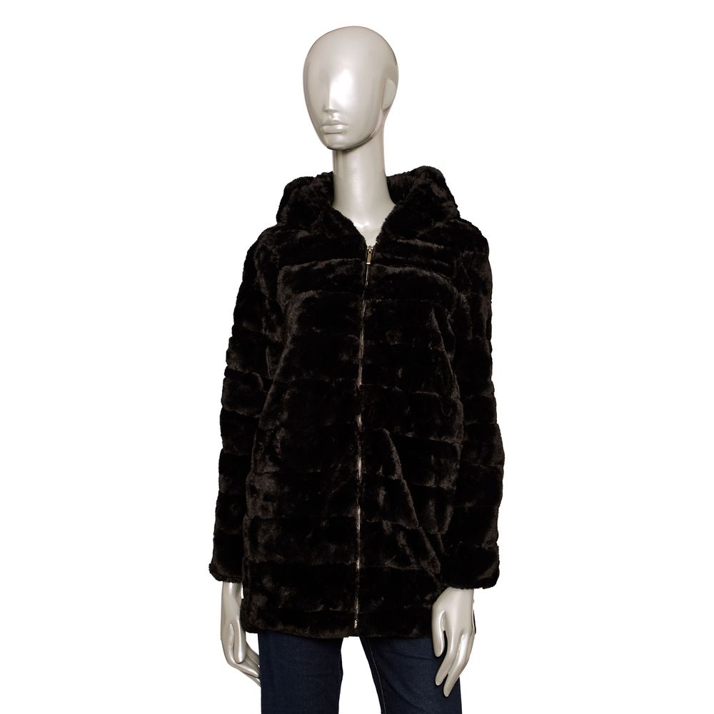 Baldinini Trend Black Polyester Women's Coat $646.00 Baldinini Trend Luzworld