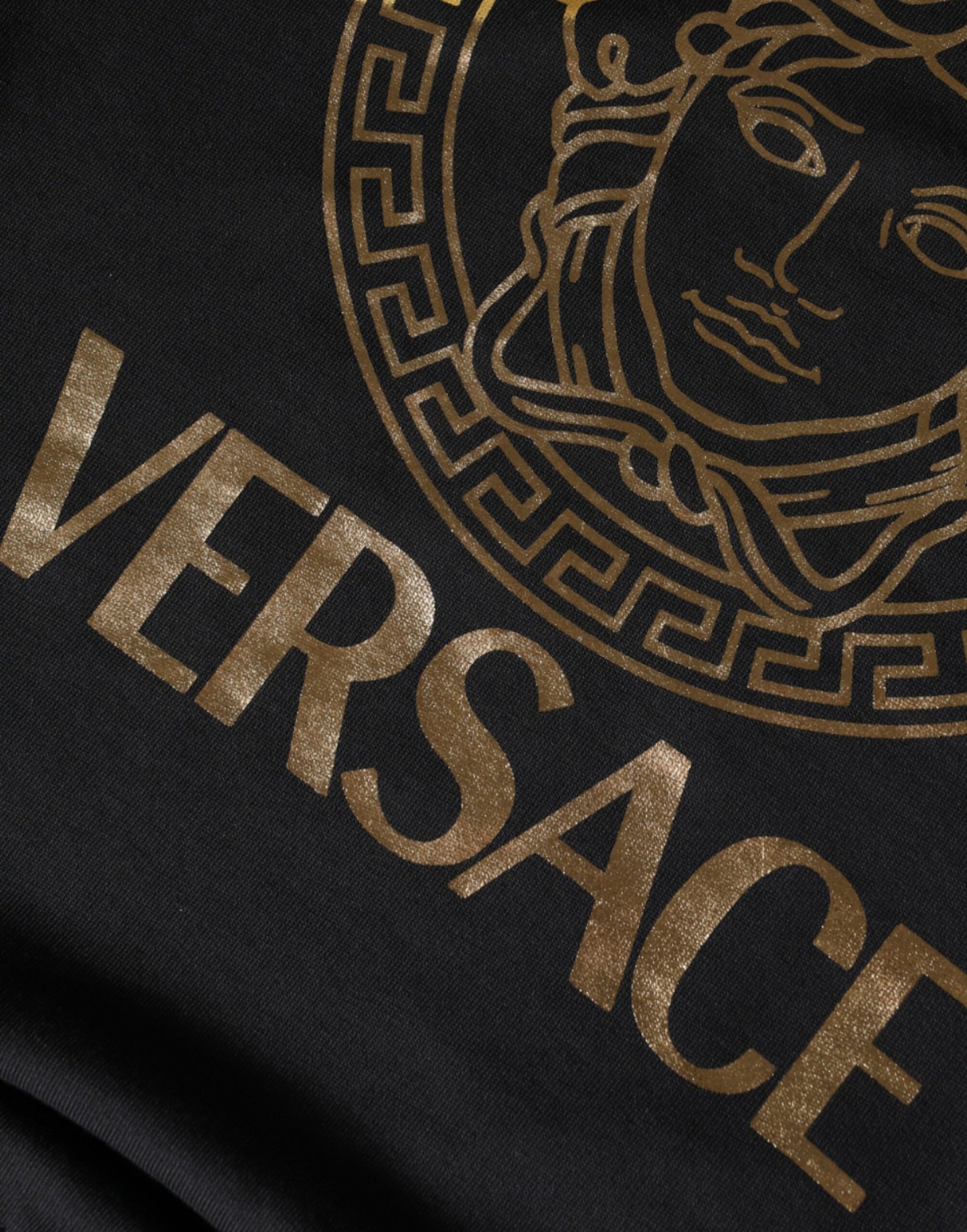 Versace Black Medusa Fleece Cotton Crew Neck Sweatshirt Sweater $1191.00 Versace Luzworld