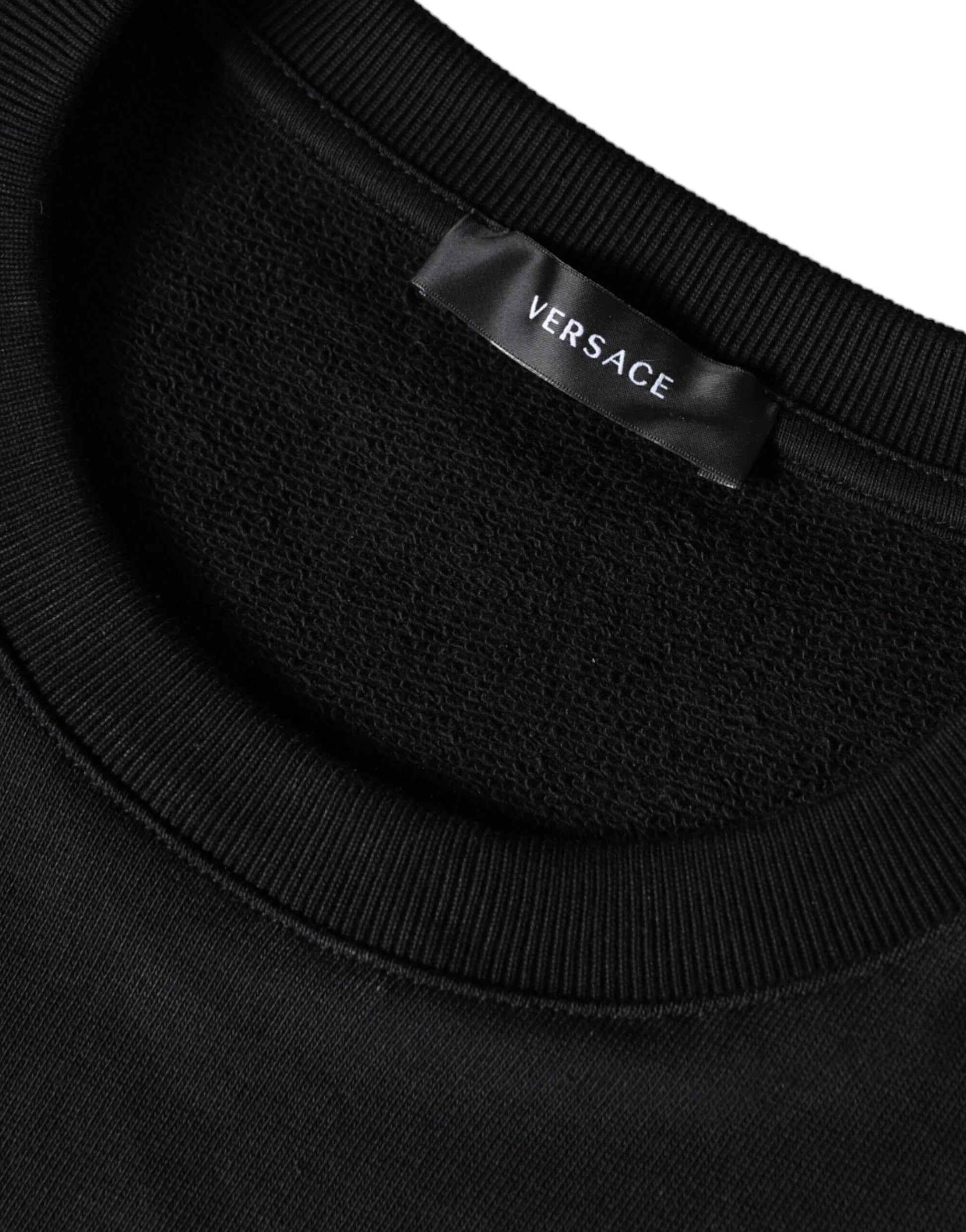 Versace Black Medusa Fleece Cotton Crew Neck Sweatshirt Sweater $1191.00 Versace Luzworld
