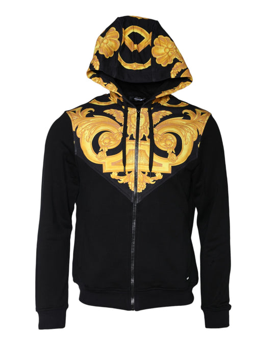 Versace Black Medusa Print Cotton Full Zip HoodieSweatshirt Sweater $1293.00 Versace Luzworld