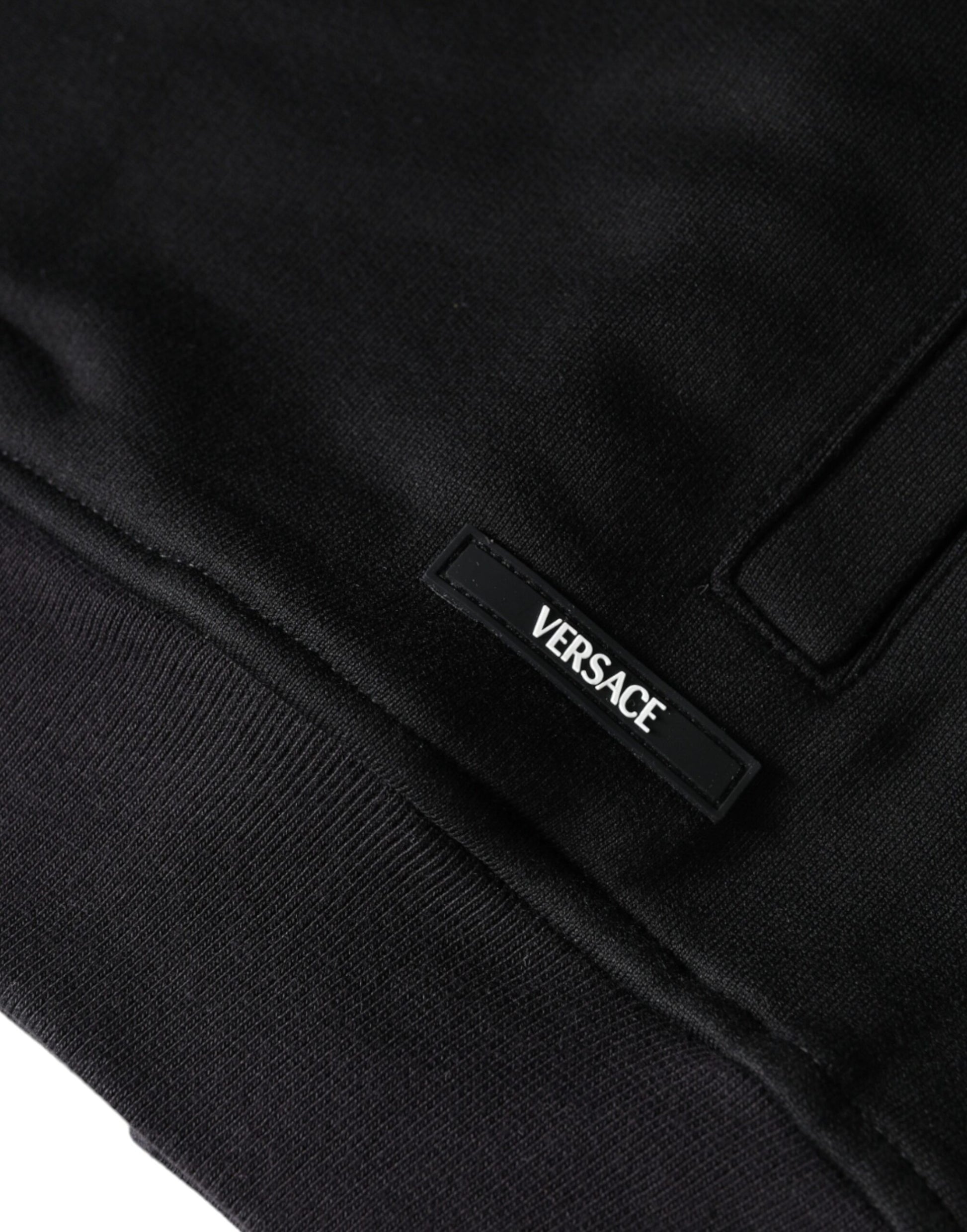 Versace Black Medusa Print Cotton Full Zip HoodieSweatshirt Sweater $1293.00 Versace Luzworld