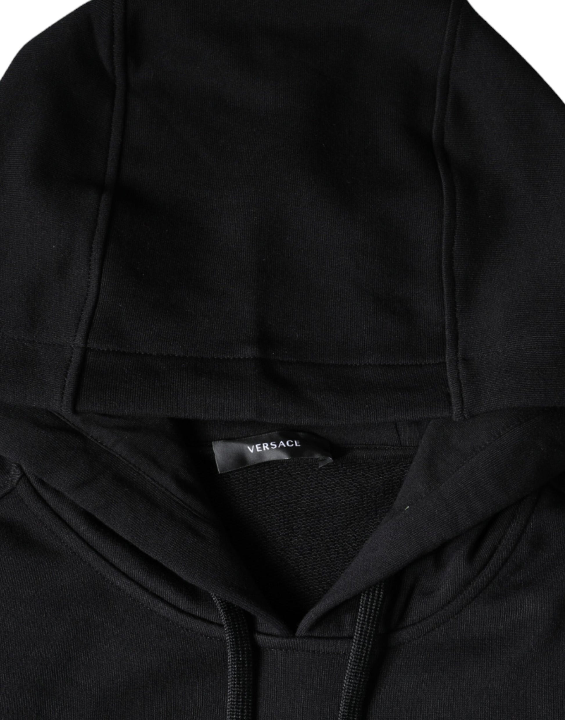 Versace Black Medusa Print Cotton HoodiePullover Sweatshirt Sweater $2014.00 Versace Luzworld