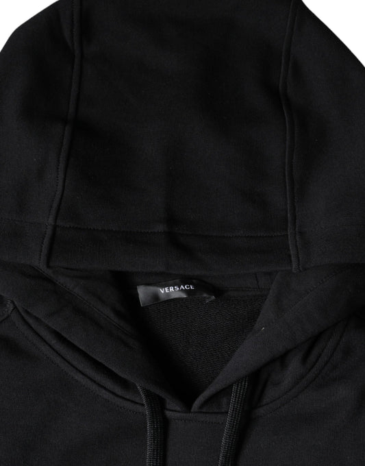 Versace Black Medusa Print Cotton HoodiePullover Sweatshirt Sweater $2014.00 Versace Luzworld