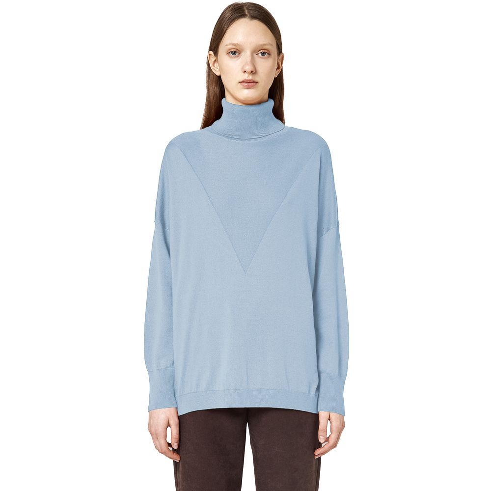 Alpha Studio Light Blue Silk Women Sweater $676.00 Alpha Studio Luzworld